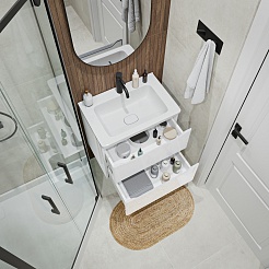 Vivon Тумба под раковину Shelly 60 подвесная белая – фотография-3